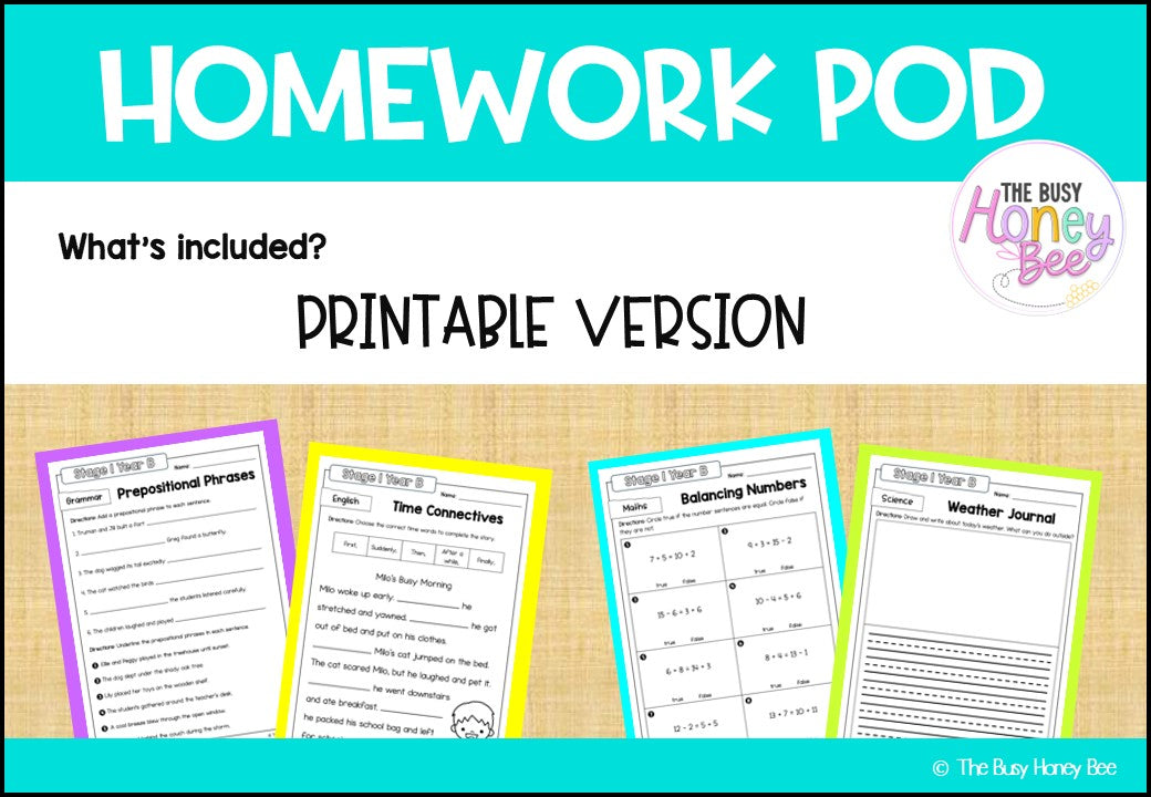 Stage 1 Year B Homework/Learning Pods Ultimate Mega Bundle