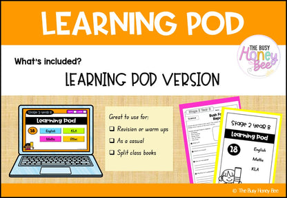 Stage 2 Year B Homework/Learning Pods Term 2 Mega Bundle