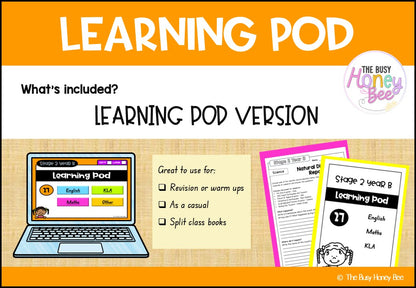 Stage 2 Year B Homework/Learning Pods Term 2 Mega Bundle