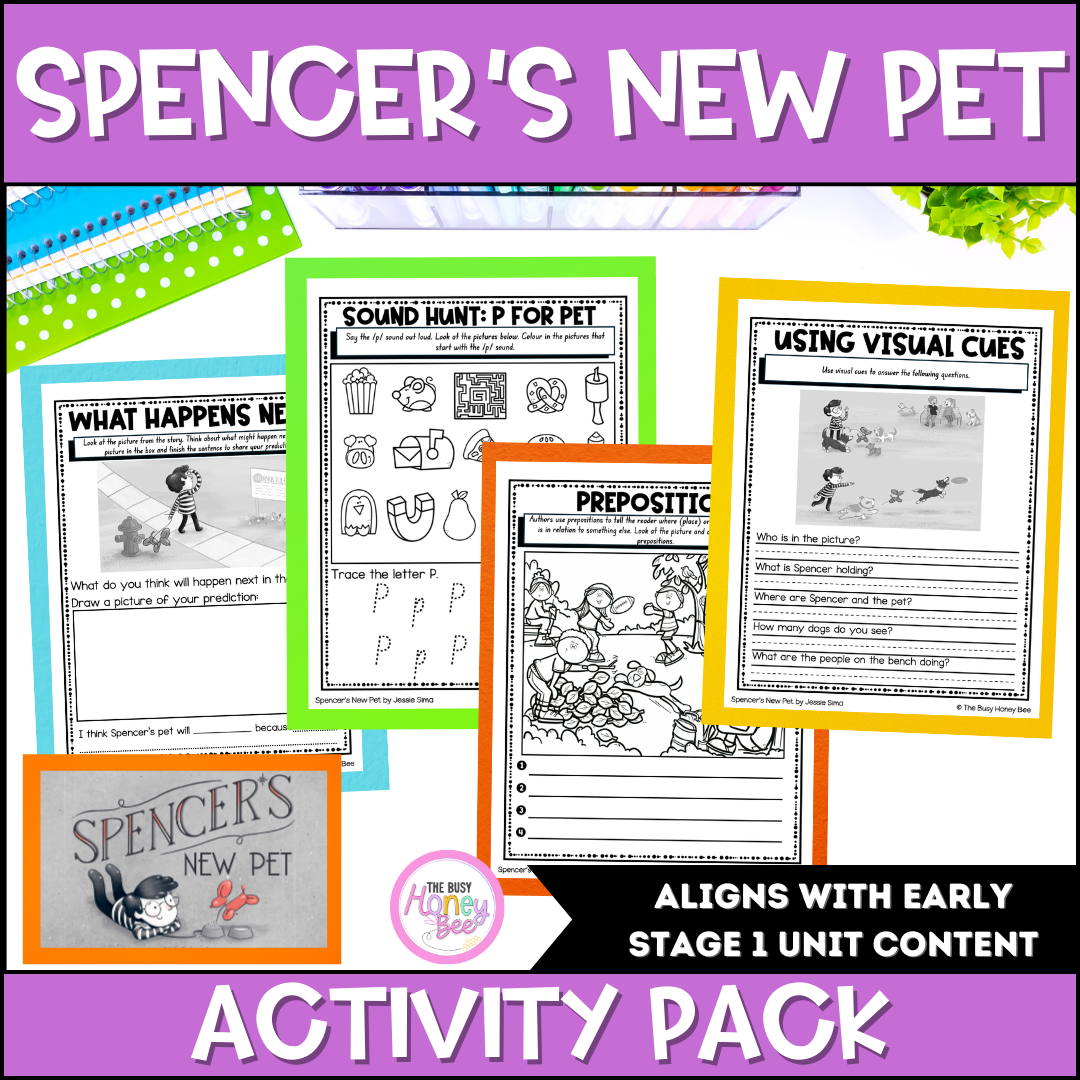 Spencer’s New Pet by Jessie Sima Activity Pack