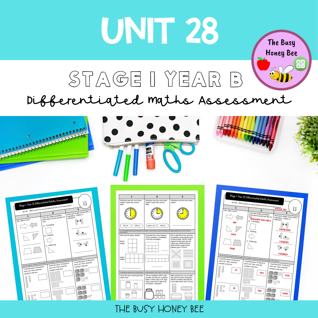 Stage 1 Year B Differentiated Maths Assessment Unit 28