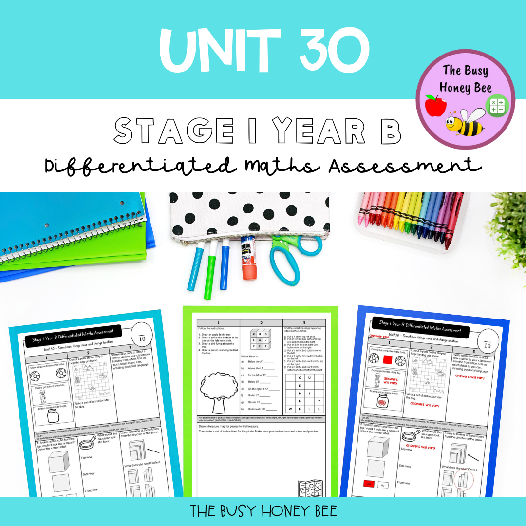 Stage 1 Year B Term 2 Differentiated Maths Assessment Bundle