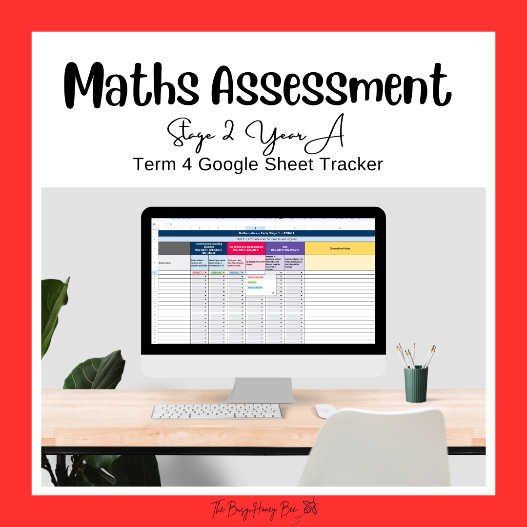 Stage 2 Year A Term 4 Differentiated Maths Assessment Bundle