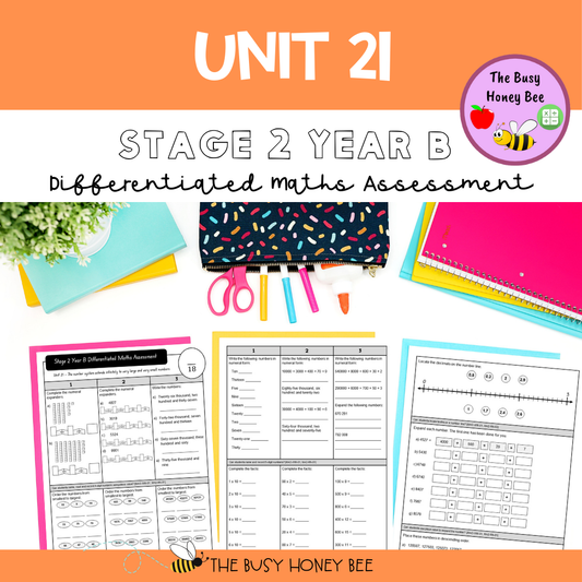 Stage 2 Year B Differentiated Maths Assessment Unit 21