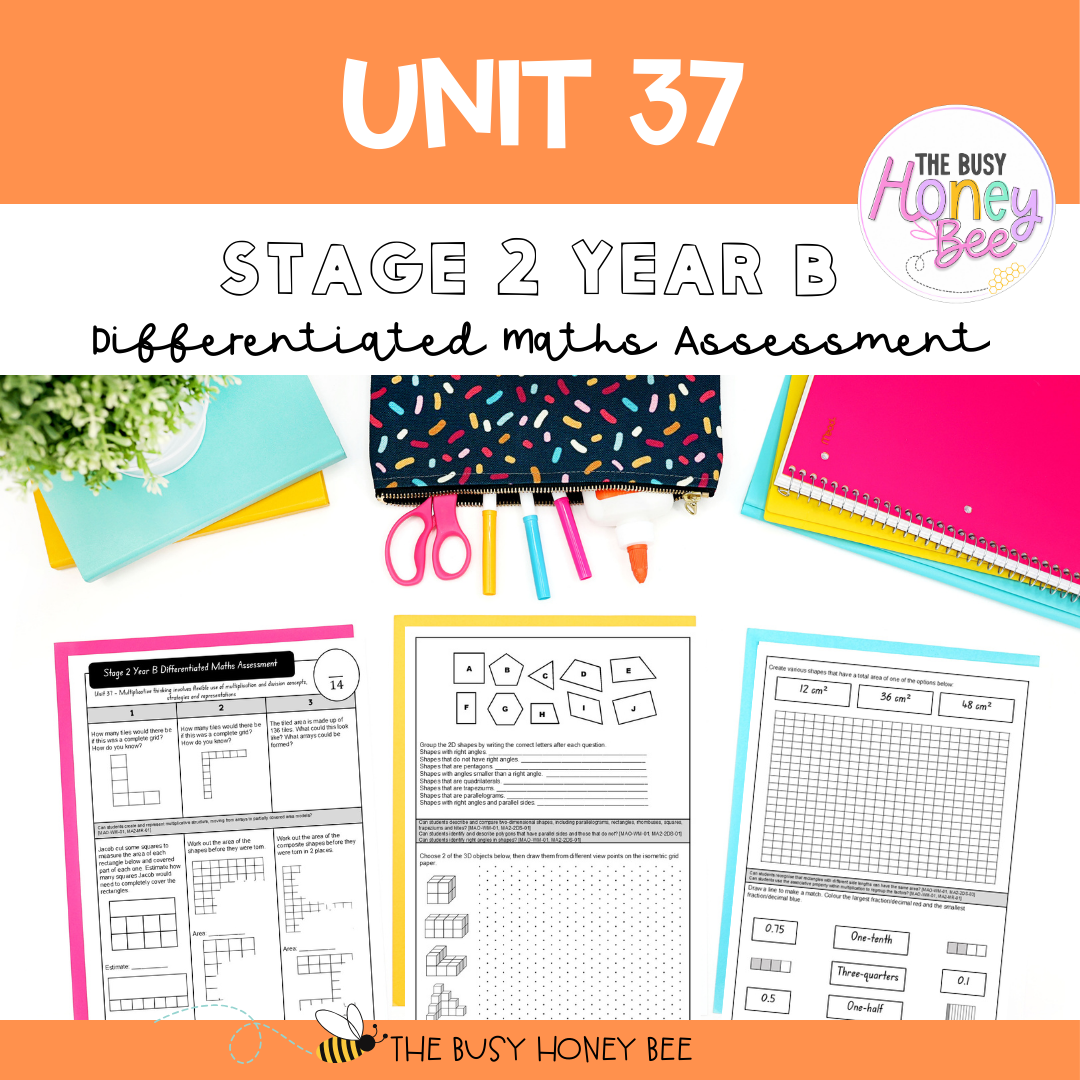 Stage 2 Year B Differentiated Maths Assessment Unit 37