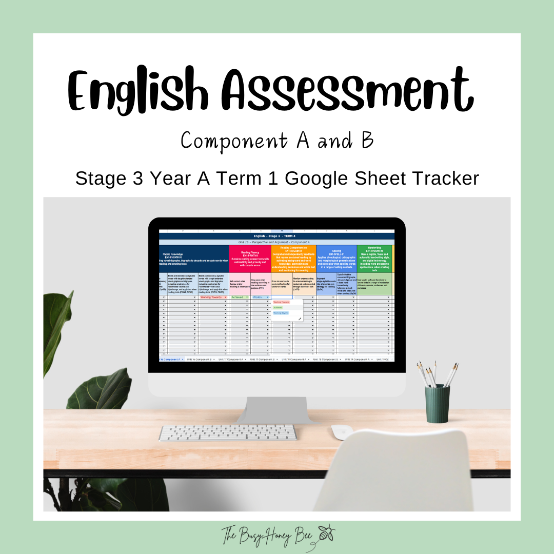 Stage 3 Year A NSW Term 1 English Assessment Overview Google Sheet