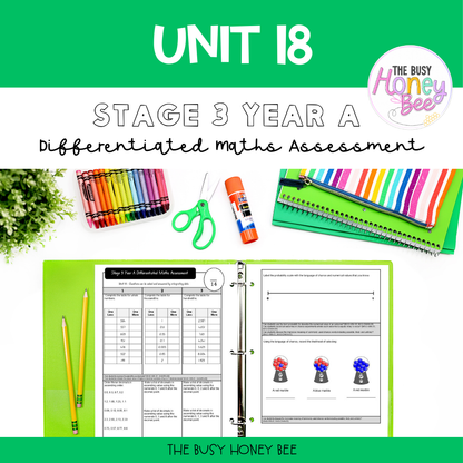 Stage 3 Year A Differentiated Maths Assessment Unit 18
