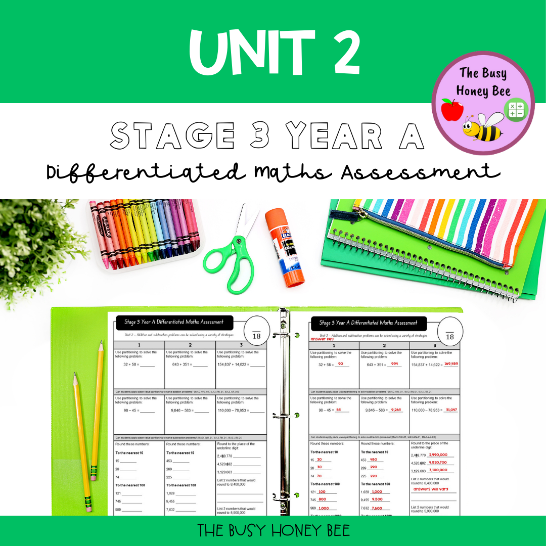 Stage 3 Year A Differentiated Maths Assessment Unit 2