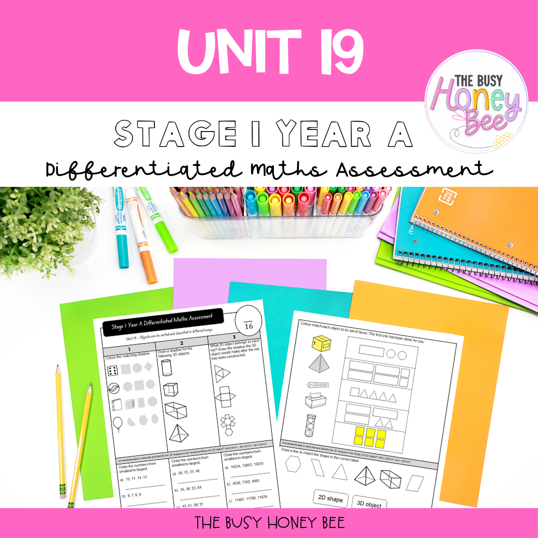 Stage 1 Year A Differentiated Maths Assessment Unit 19