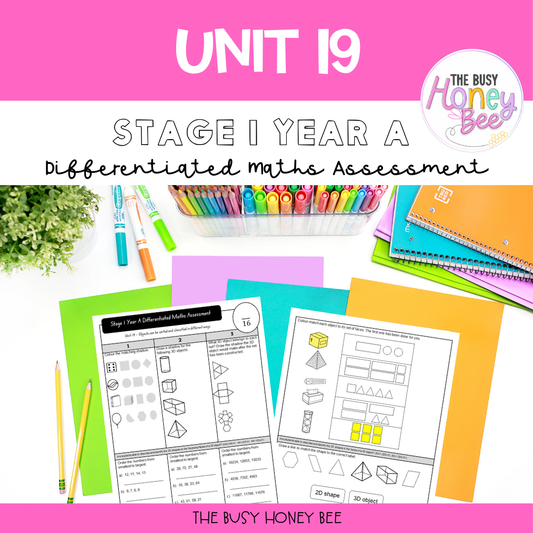 Stage 1 Year A Differentiated Maths Assessment Unit 19
