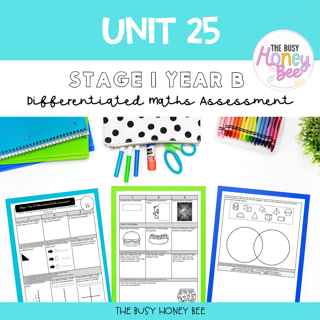 Stage 1 Year B Differentiated Maths Assessment Unit 25