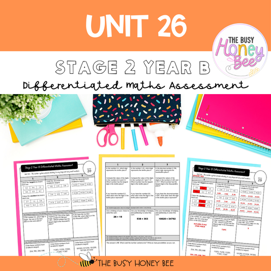 Stage 2 Year B Differentiated Maths Assessment Unit 26