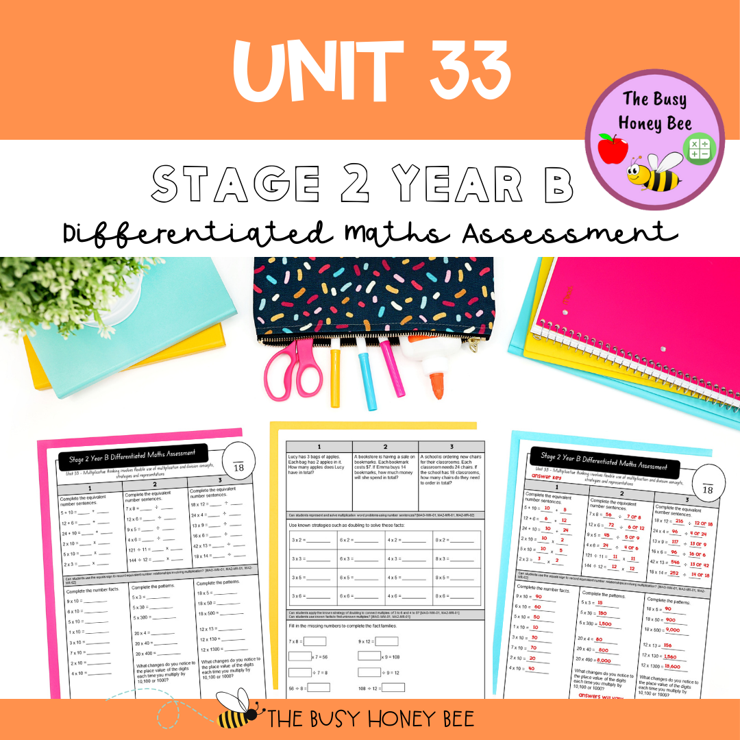 Stage 2 Year B Differentiated Maths Assessment Unit 33