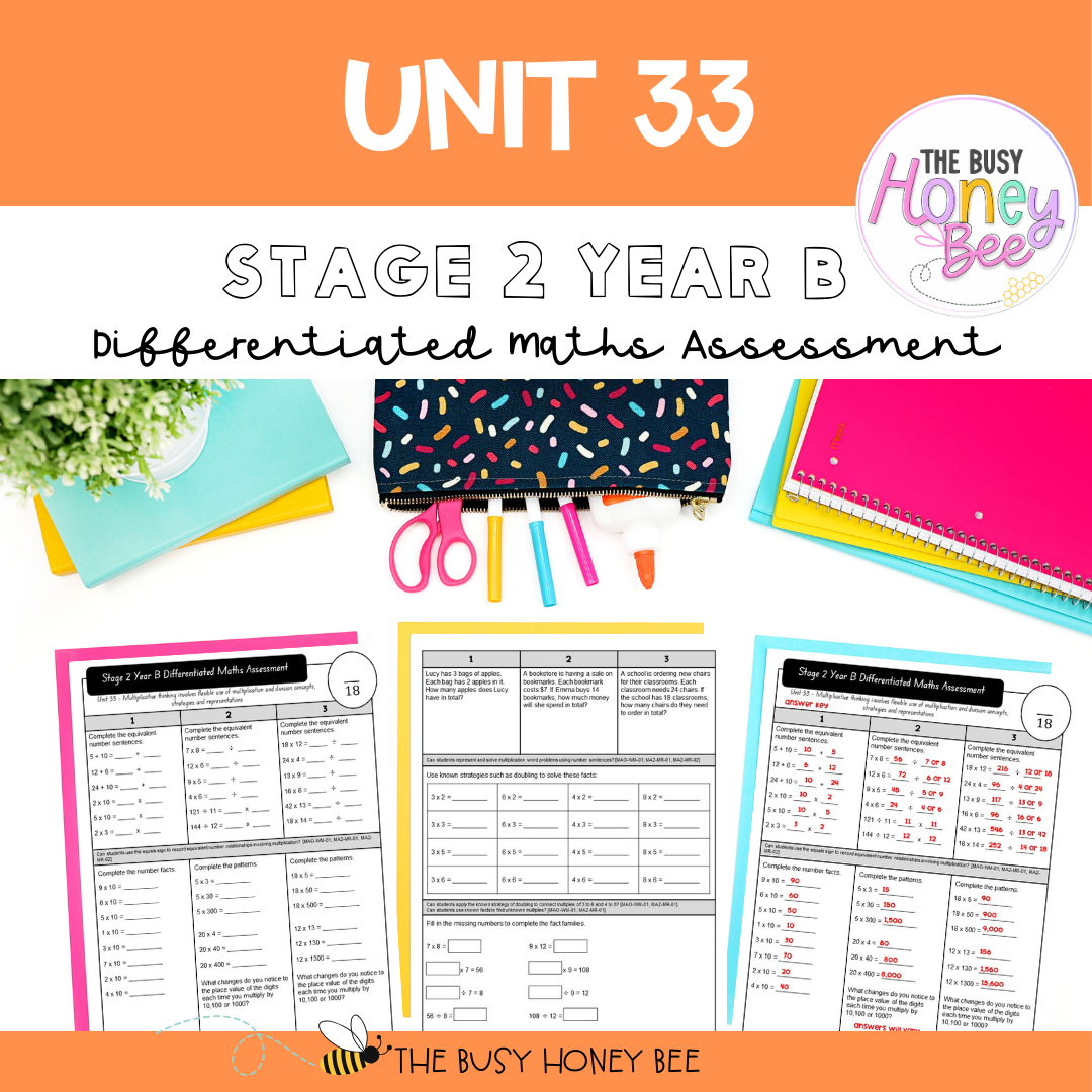 Stage 2 Year B Differentiated Maths Assessment Unit 33