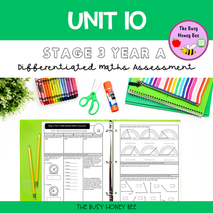 Stage 3 Year A Term 2 Differentiated Maths Assessment Bundle
