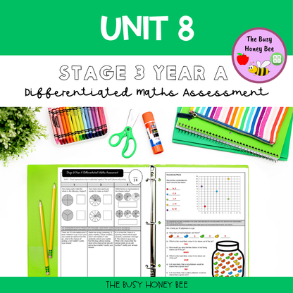 Stage 3 Year A Term 2 Differentiated Maths Assessment Bundle
