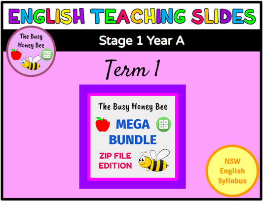 Stage 1 Year A Term 1 English Teaching Slides Mega Bundle