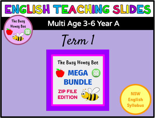 Multi Age 3-6 Year A Term 1 English Teaching Slides Mega Bundle