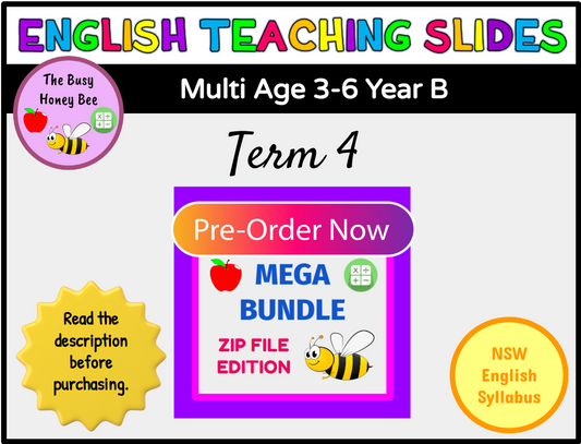 PRE-ORDER Multi Age 3-6 Year B Term 4 English Teaching Slides Mega Bundle