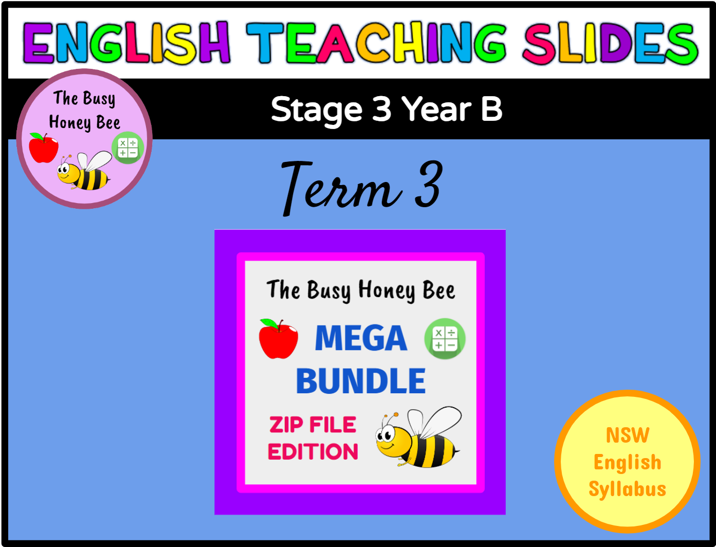 Stage 3 Year B Term 3 English Teaching Slides Mega Bundle