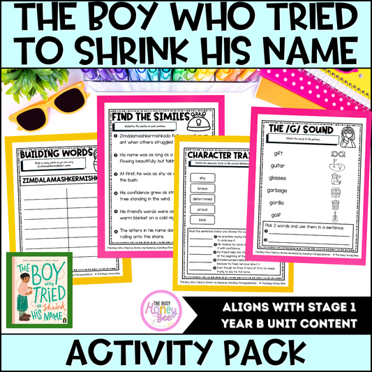 The Boy Who Tried to Shrink His Name by Sandhya Parappukkaran Activity Pack