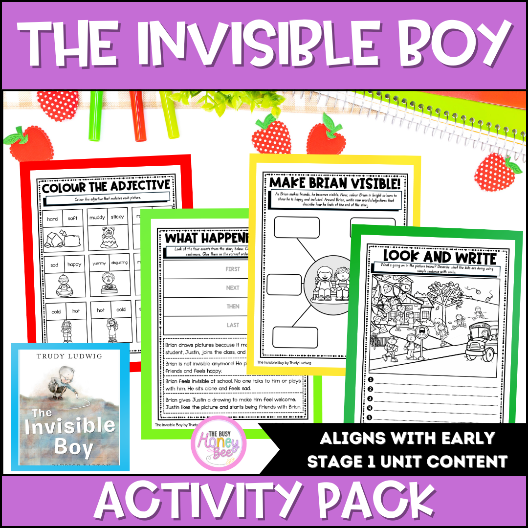 The Invisible Boy by Trudy Ludwig Activity Pack