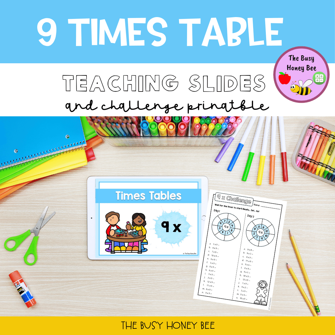 9 Times Table Teaching Slide and Printable Bundle – The Busy Honey Bee