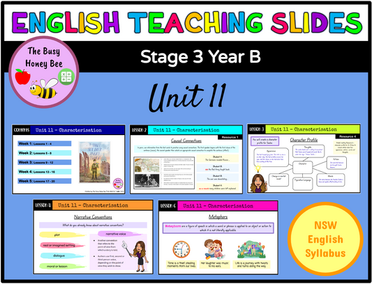 Stage 3 Year B Unit 11 Characterisation English Teaching Slides