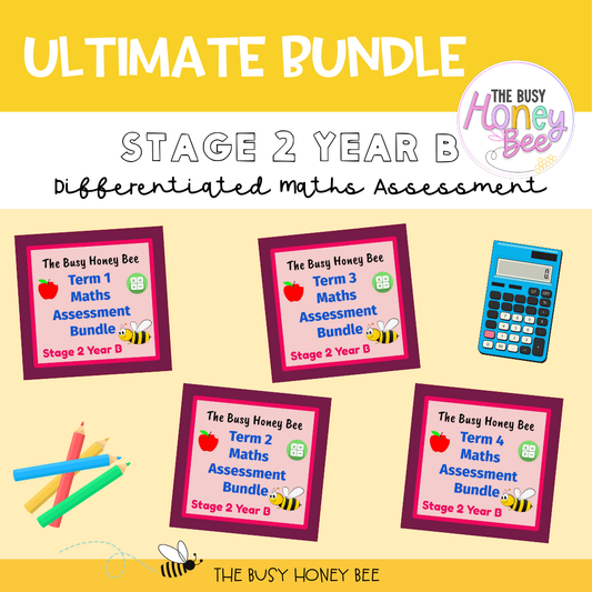 ULTIMATE Stage 2 Year B Differentiated Maths Assessment Bundle