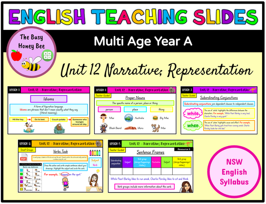 Multi Age Year A Unit 12 Narrative; Representation English Teaching Slides