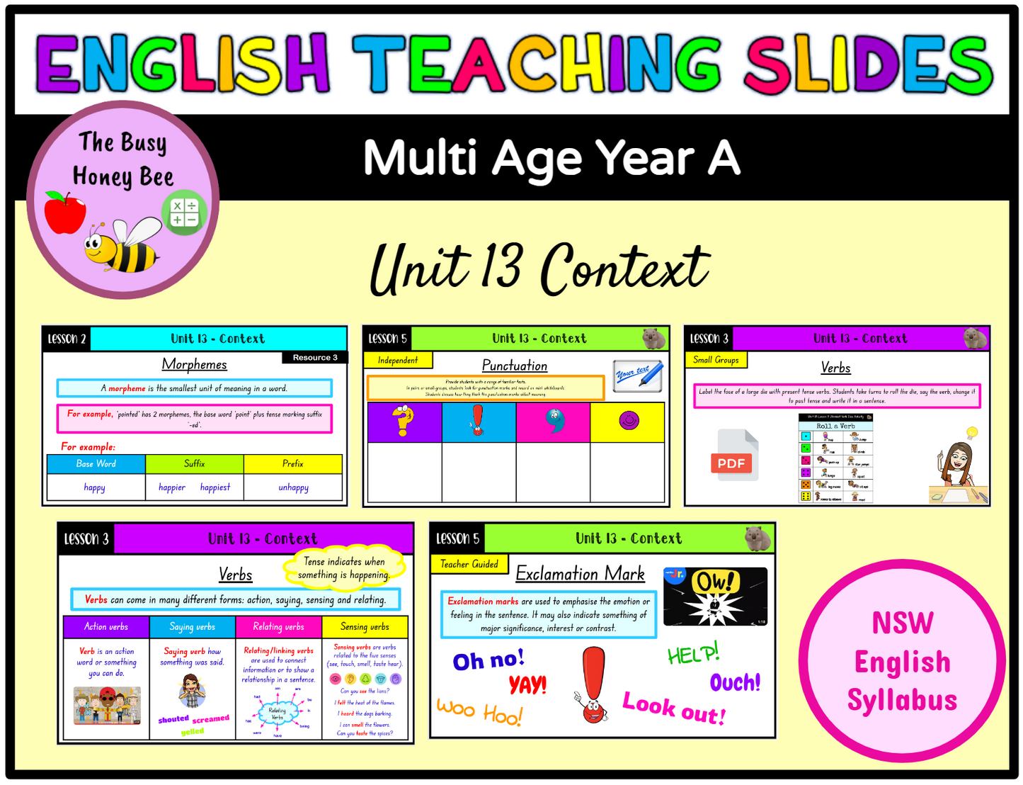 Multi Age Year A Unit 13 Context English Teaching Slides