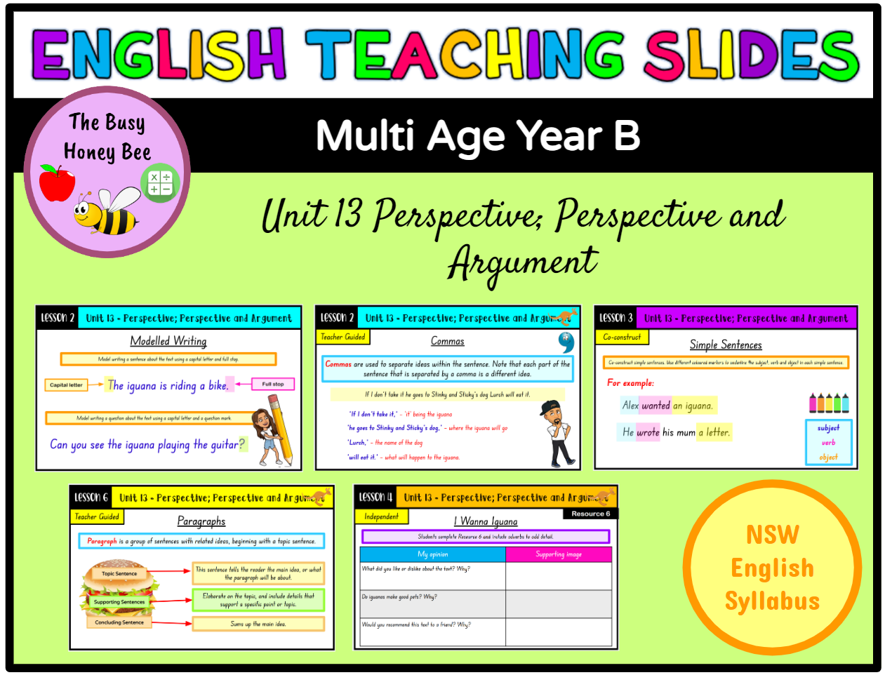 Multi Age Year B Unit 13 Perspective and Argument English Teaching Slides