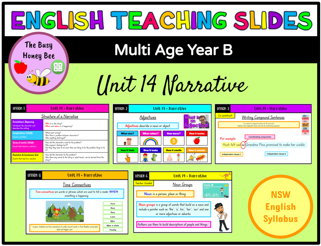 Multi Age K-2 Year B Term 3 English Teaching Slides Mega Bundle