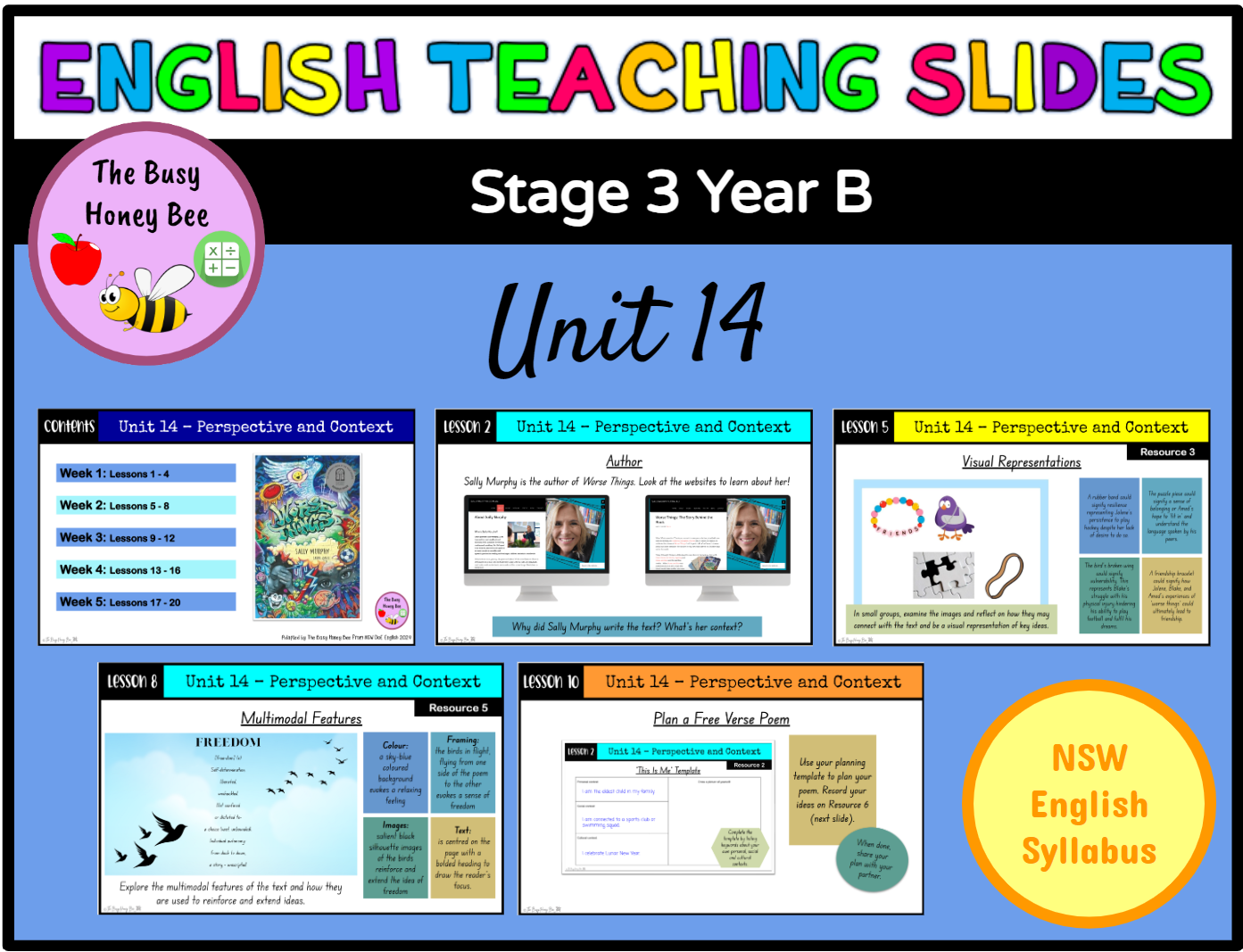 Stage 3 Year B Term 3 English Teaching Slides Mega Bundle