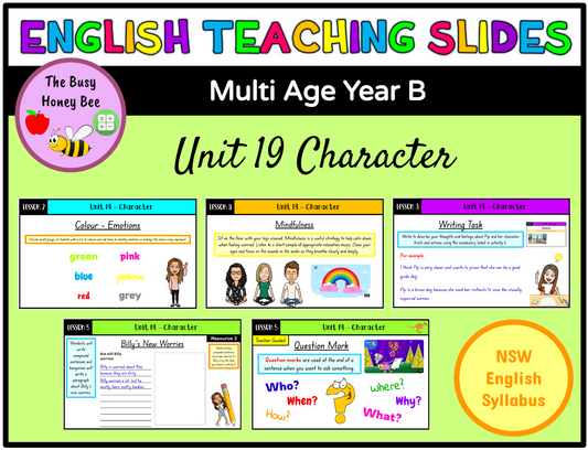 Multi Age Year B Unit 19 Character English Teaching Slides