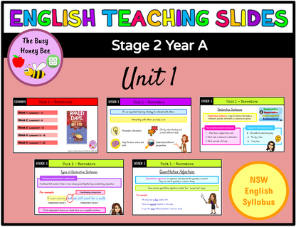 Stage 2 Year A Term 1 English Teaching Slides Mega Bundle