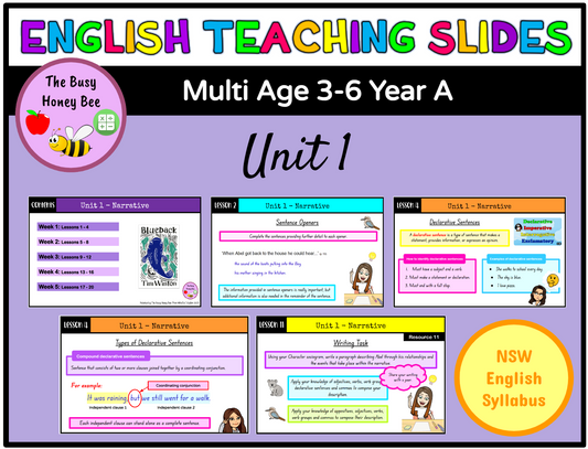 Multi Age 3-6 Year A Unit 1 Narrative English Teaching Slides