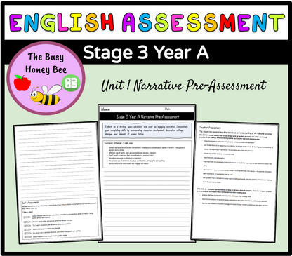 Stage 3 Year A Unit 1 Narrative Writing Pre-Assessment