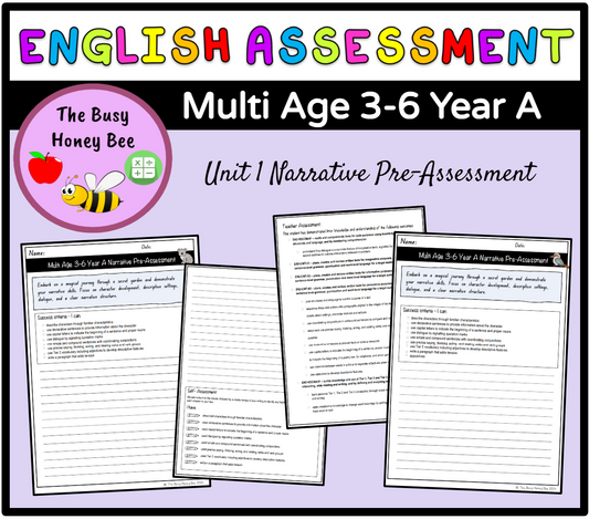 Multi Age 3-6 Year A Unit 1 Narrative Writing Pre-Assessment