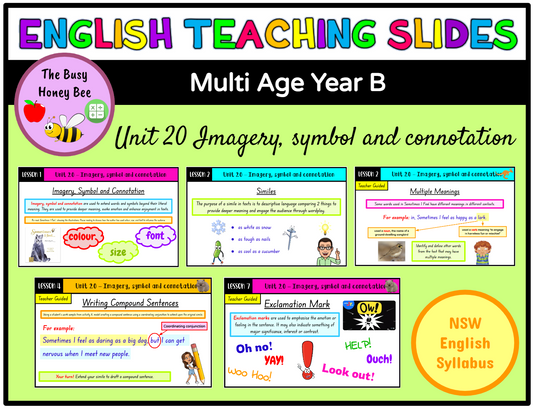 Multi Age Year B Unit 20 Imagery, symbol and connotation English Teaching Slides