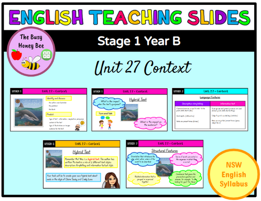 Stage 1 Year B Unit 27 Context English Teaching Slides