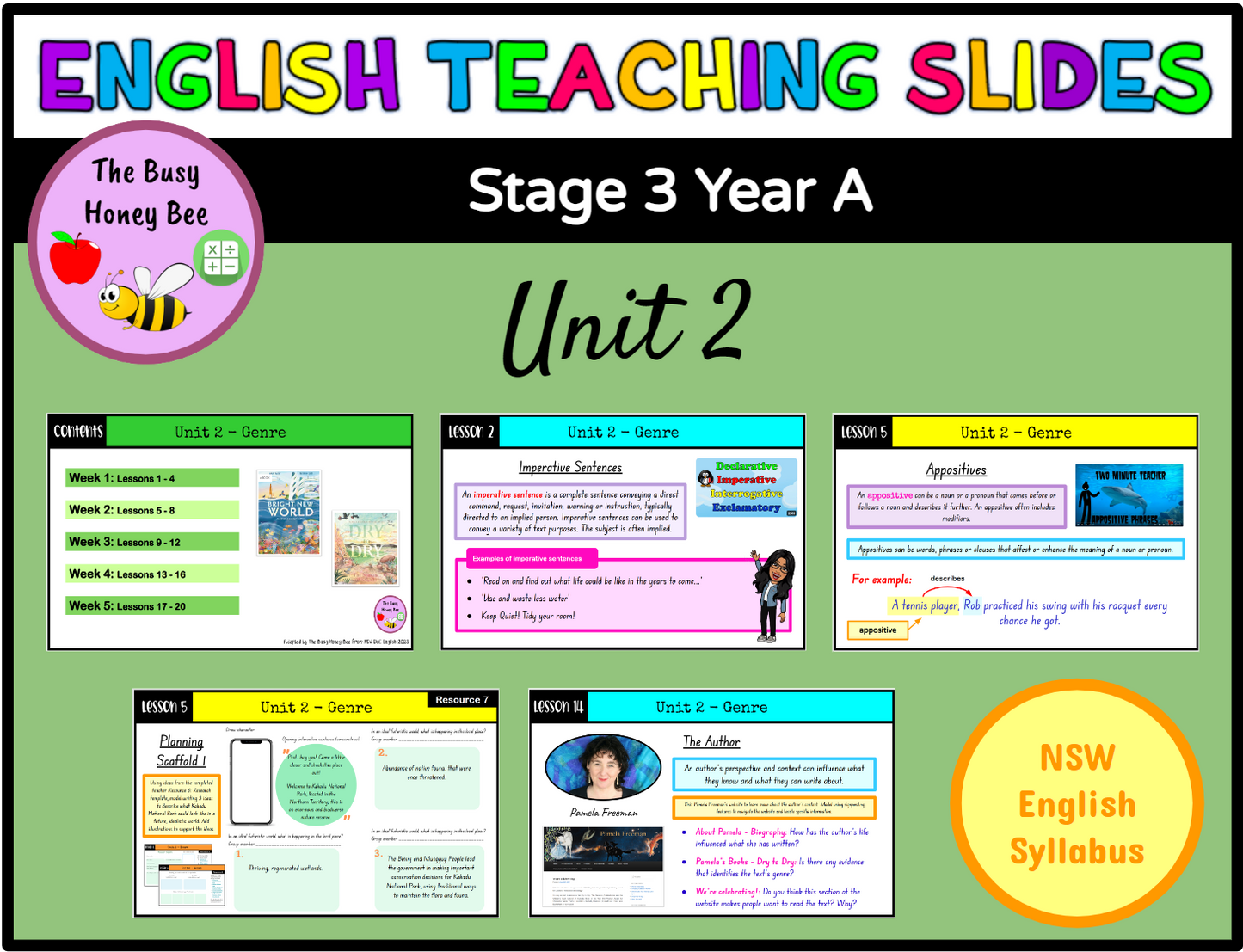 Stage 3 Year A Term 1 English Teaching Slides Mega Bundle