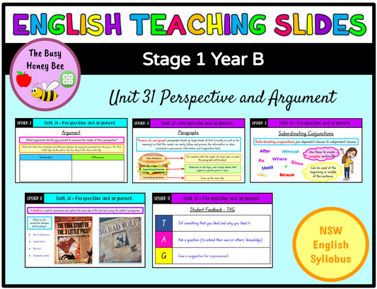 Stage 1 Year B Unit 31 Perspective and Argument English Teaching Slides