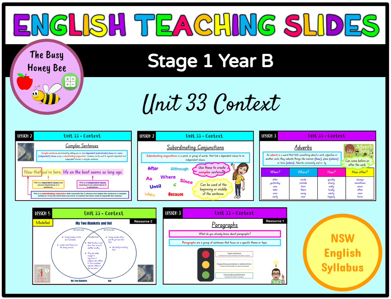 Stage 1 Year B Unit 33 Context English Teaching Slides