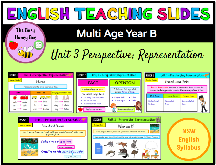 Multi Age K-2 Year B Term 1 English Teaching Slides Mega Bundle