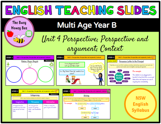 Multi Age Year B Unit 4 Perspective; Argument; Context English Teaching Slides