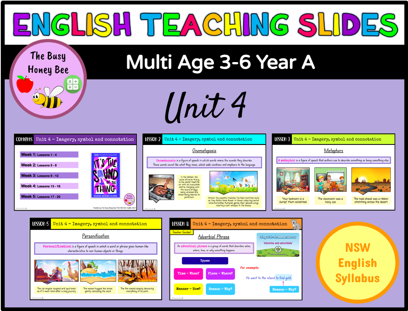 Multi Age 3-6 Year A Term 2 English Teaching Slides Mega Bundle