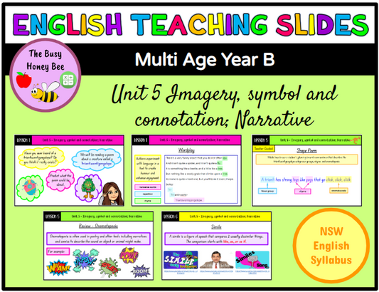 Multi Age Year B Unit 5 Imagery, symbol and connotation; English Teaching Slides