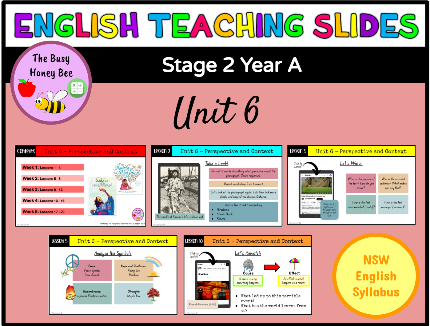 Stage 2 Year A Term 3 English Teaching Slides Mega Bundle