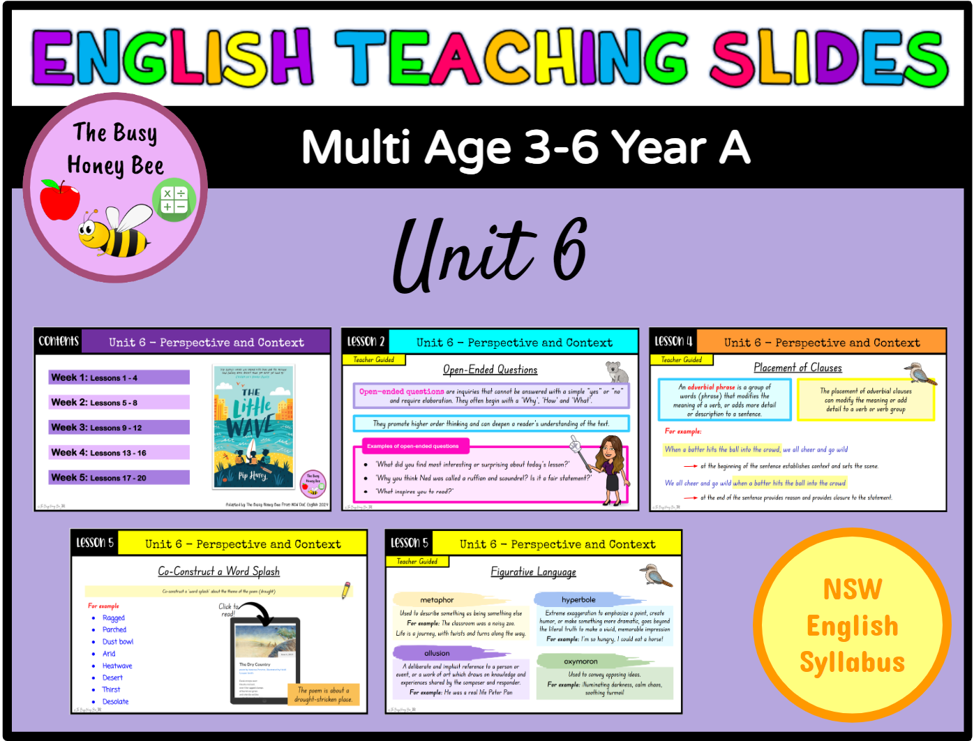 Multi Age 3-6 Year A Unit 6 Perspective and Context English Teaching Slides